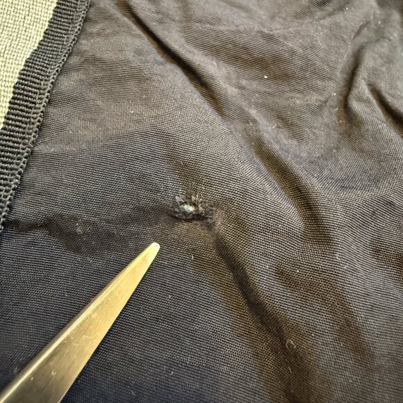 VTG Abercrombie & Fitch Track Pants Mens Small Navy Jersey Lined Zip Legs Korea - Picture 6 of 13